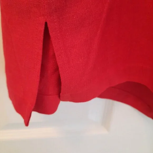 Brand New Stylish Red Wine Embroidered Silk & Linen Blouse For Women - Picture 3 of 4